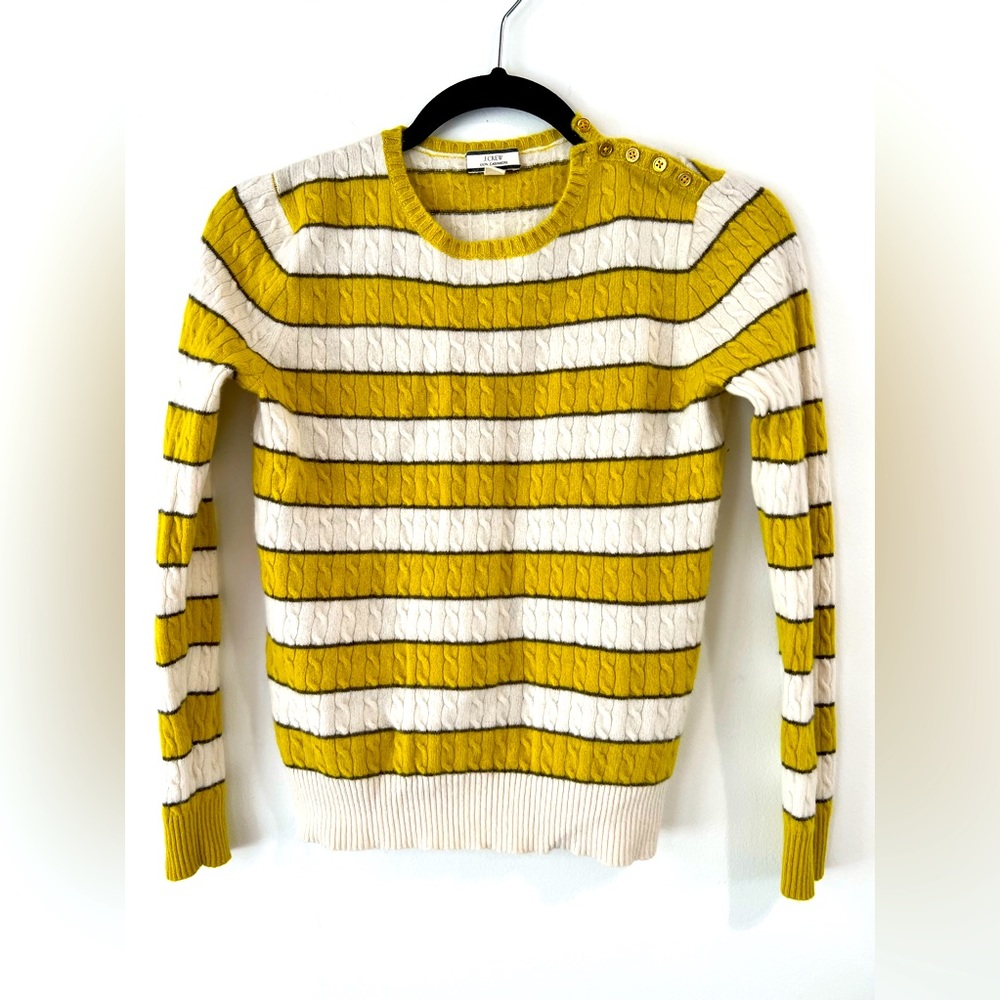J. Crew. Cashmere. Gold buttons on shoulder. Small.